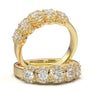 Half Eternity Moissanite Band, Art Deco Wedding Ring