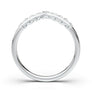 14K White Gold Curved V-Band, Vintage Art Deco Filigree Diamond Ring