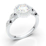 Vintage-Look Round with Halo Engagement RingWomen's Moissanite Engagement Ring | | Round Engagement Ring | Will You Marry MeHalo
