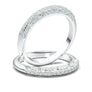 14K White Gold Vintage Floral Wedding Band, Filigree Scroll Diamond Stackable Ring