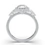 Vintage Engagement Ring/ Round Moissanite Engagement Ring/ White Gold Diamond Ring/ Halo Wedding Ring/ Art Deco Women's Ring/ Promise Ring
