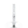 14K White Gold Art Deco Milgrain Moissanite Wedding Band, Vintage-Look Gemstone Ring