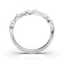 14K White Gold Floral Leaf Band, Vintage Art Deco Wedding Ring