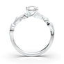 14k Floral Engagement Ring White Gold Ring Vintage Look Engagement Ring | Floral Engagement Ring | Moissanite Ring 1ct