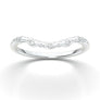 14K White Gold Curved Floral Diamond Vine Band