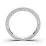 14K White Gold Vintage Art Deco Wedding Band, Engraved Filigree Ring
