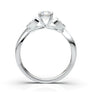 White Gold Floral Twist Marquise Design Ring
