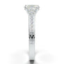 White Gold Vintage Oval Three Stone Ring
