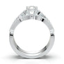 White Gold Vintage Milgrain Bar Engagement Set