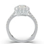 White Gold Emerald Cut Large Halo Ring