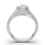 White Gold Vintage Crown Signet Ring