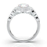 White Gold Floral Milgrain Halo Ring