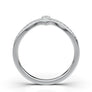 White Gold Vintage Curved Pear Motif Band