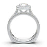 White Gold Round Halo Classic Engagement Set