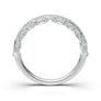White Gold Vintage Floral Milgrain Band