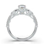 White Gold Floral Pave Ring