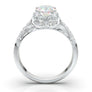 White Gold Vintage Floral Signet Ring
