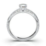 White Gold Vintage Filigree Knife Edge Ring