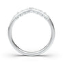 White Gold Curved Milgrain V Wedding Band