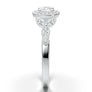 White Gold Round Milgrain Halo Ring