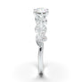 White Gold Floral Leaf Bezel Ring