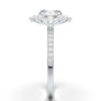 White Gold Vintage Floral Leaf Halo Ring