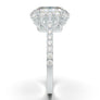 White Gold Emerald Cut Large Halo Ring