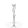 White Gold Floral Leaf Twisted Ring
