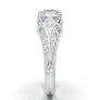 White Gold Vintage Crown Signet Ring