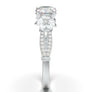 White Gold Floral Split Shank Flower Ring