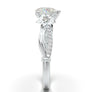 White Gold Floral Pear Filigree Ring