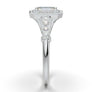 White Gold Emerald Cut Milgrain Halo Ring