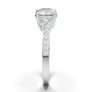 White Gold Twisted Curved Three Stone Ring
