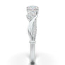 White Gold Floral Twist Leaf Ring