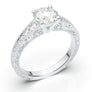 White Gold Vintage Filigree Milgrain Ring