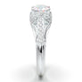 White Gold Vintage Floral Signet Ring