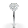 White Gold Vintage Filigree Oval Halo Ring