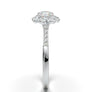 White Gold Flower Petal Halo Ring