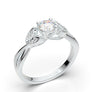 White Gold Floral Twist Marquise Design Ring