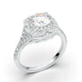 White Gold Double Halo Split Shank Ring