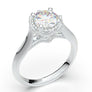 White Gold Knife Edge Crown Solitaire Ring