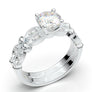 White Gold Vintage Bead Set Engagement Set