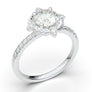 White Gold Vintage Floral Leaf Halo Ring