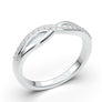 White Gold Twist Half Diamond Wedding Band