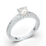 White Gold Vintage Pear Leaf Filigree Ring