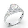 White Gold Vintage Crown Signet Ring