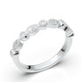 White Gold Vintage Pear Bezel Stackable Band