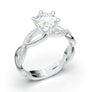 White Gold Twisted Infinity Half Diamond Ring