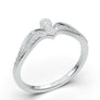 White Gold Vintage Curved Pear Motif Band