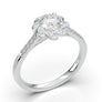White Gold Flower Petal Halo Ring